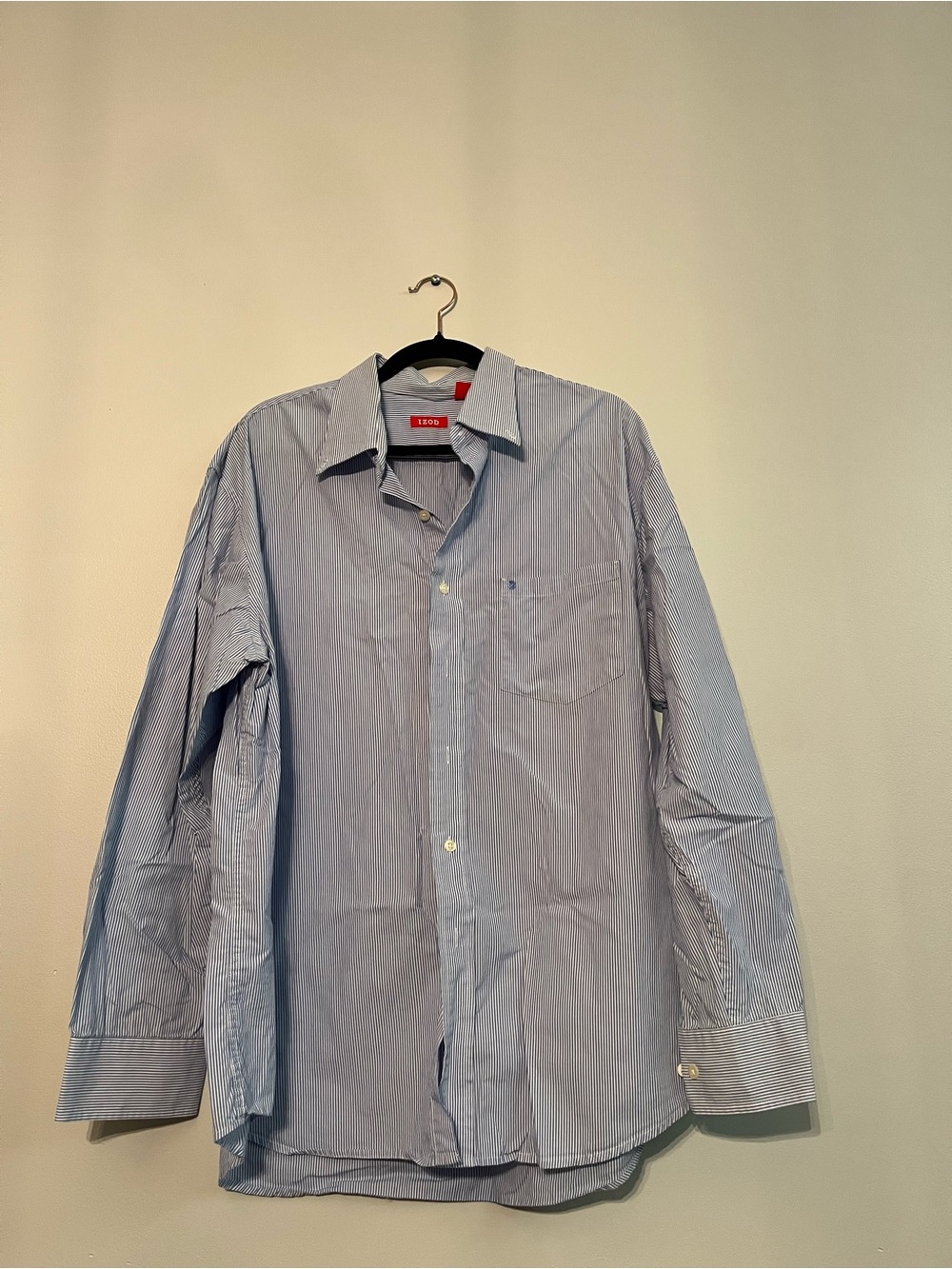 Izod Blue Pinstripe Men's Dress Shirt